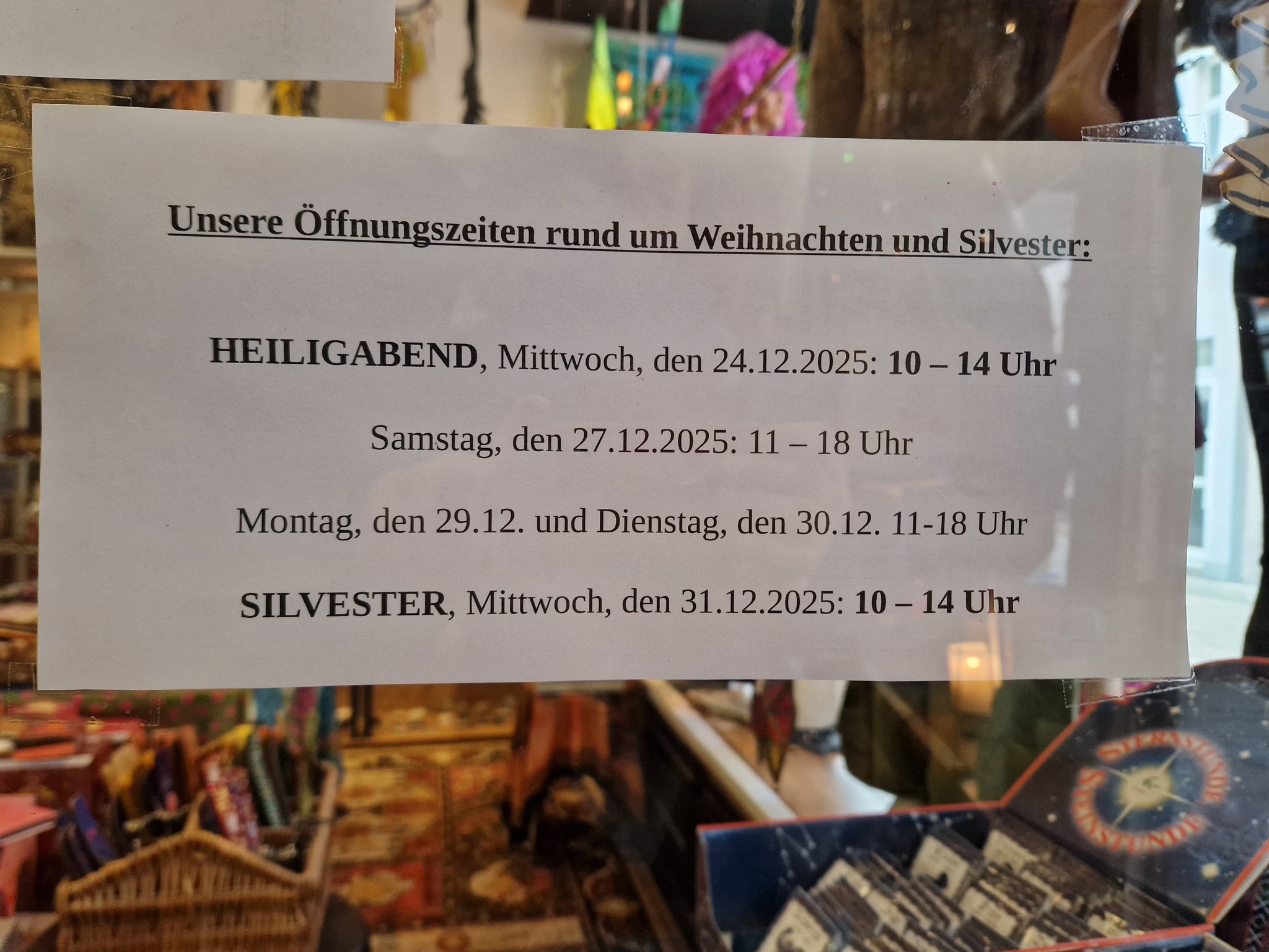 Öffnungszeiten 2025